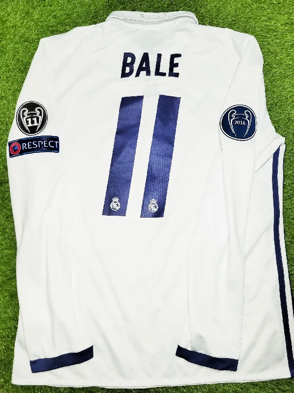 Bale Real Madrid 2016 2017 Home Long Sleeve UEFA Soccer Jersey Shirt M SKU# AI5184