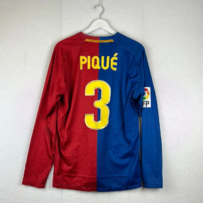 Barcelona 2008/2009 Player Issue Home Shirt - Pique 3 - Long Sleeve