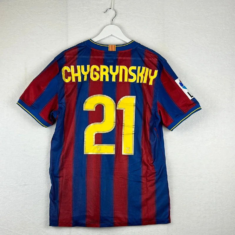 Barcelona 2009/2010 Player Issue Home Shirt - Chygrynskiy 22