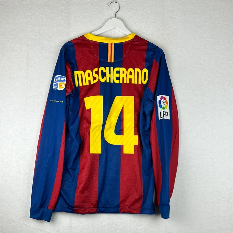 Barcelona 2010/2011 Player Issue Home Shirt - Mascherano 20 - Long Sleeve