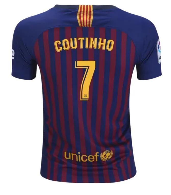 Barcelona Coutinho Youth Home Jersey 18/19