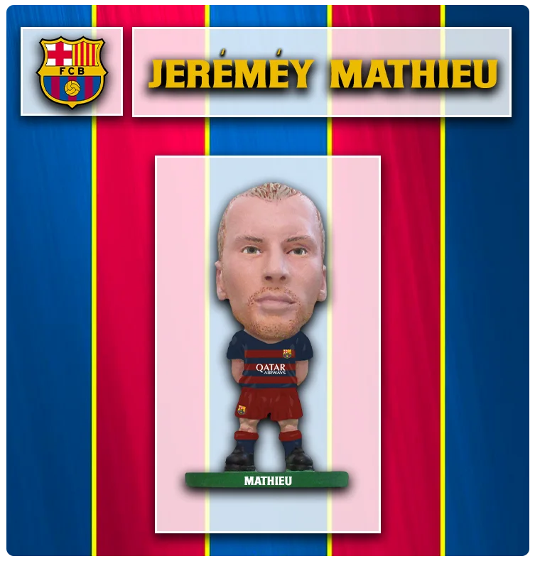 Soccerstarz - Barcelona - Jeremy Mathieu - Home Kit (2016 version)(CLEAR SACHET)