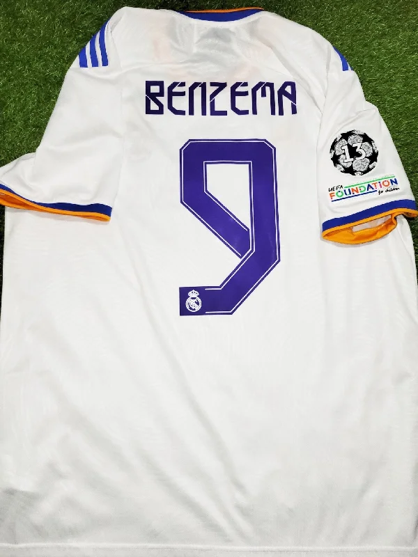 Benzema Real Madrid 2021 2022 UEFA FINAL Home Soccer Jersey Shirt XL SKU# GQ1359