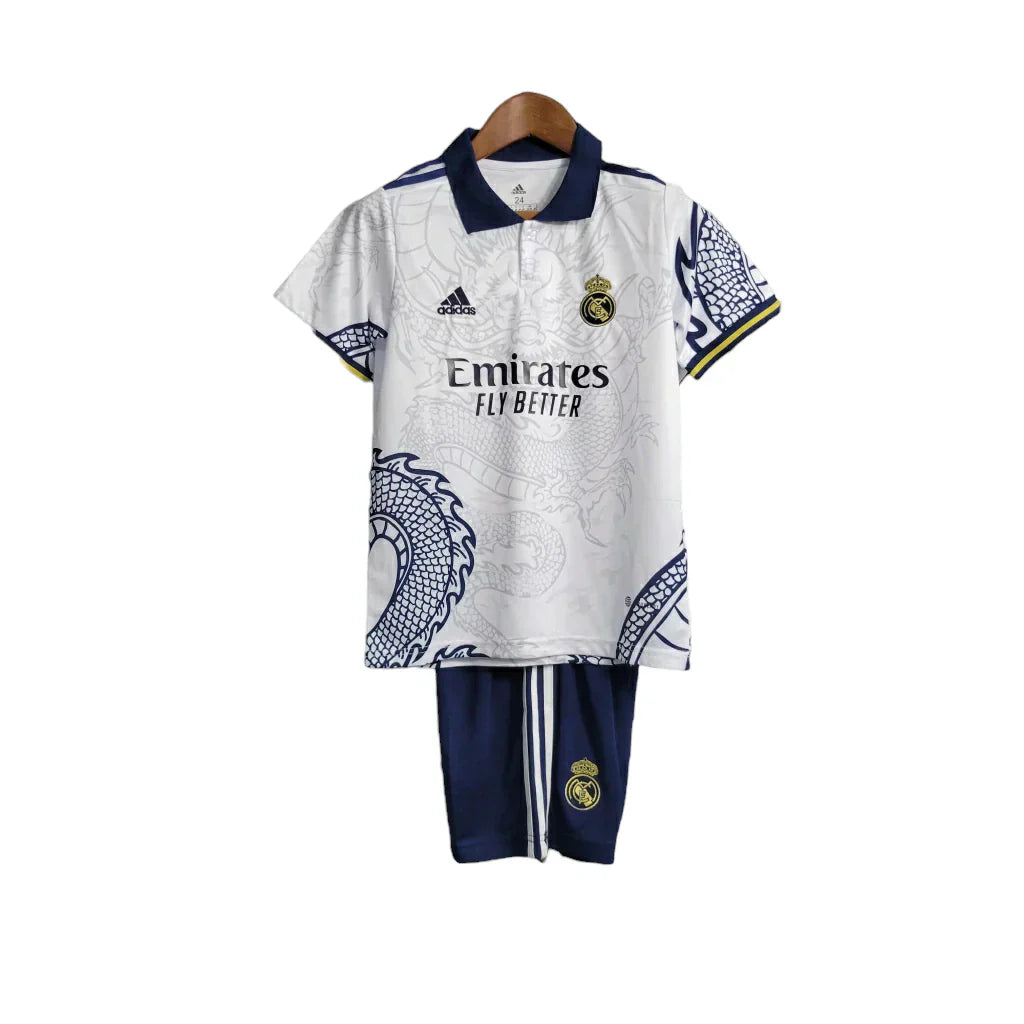 Kit Infantil Real Madrid Edição Dragão 23/24 - Branco