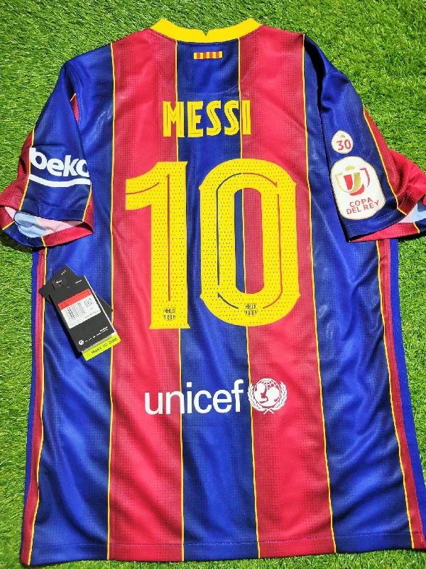 Messi Barcelona 2020 2021 COPA DEL REY LAST SEASON Home Soccer Jersey Shirt BNWT L SKU#  CD4232-456