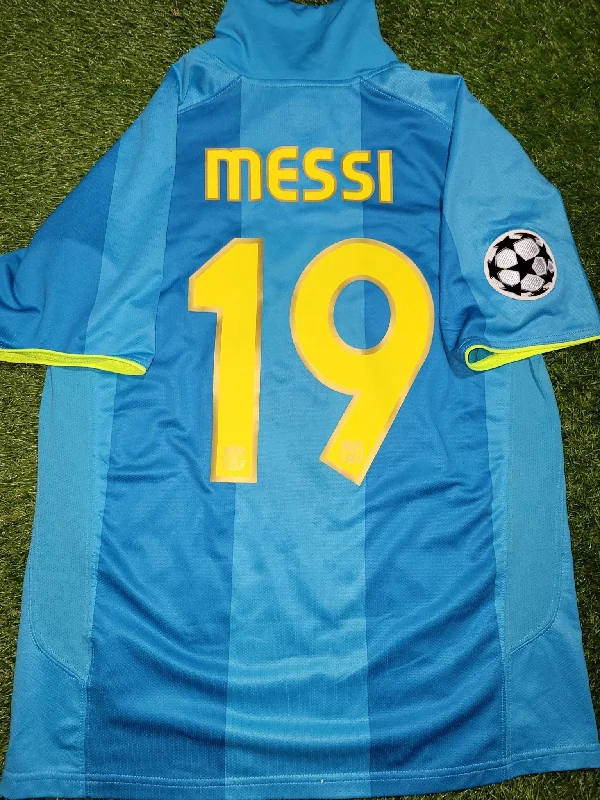 Messi Barcelona Anniversary 2007 2008 UEFA Away Soccer Jersey Shirt M SKU# 237743-414