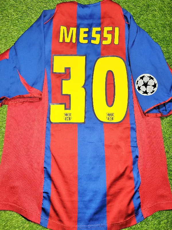 Messi Barcelona DEBUT SEASON 2004 2005 Home UEFA Soccer Jersey Shirt M SKU# 118861