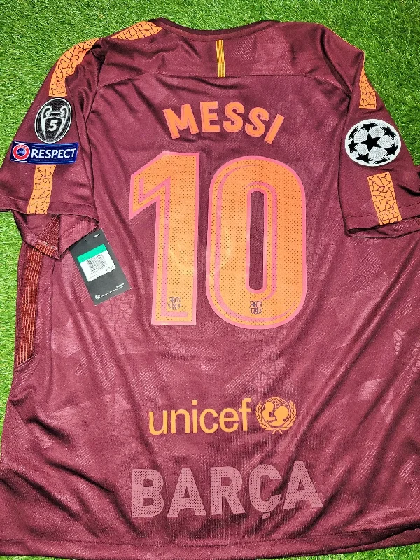 Messi Barcelona Third UEFA 2017 2018 Soccer Jersey Shirt BNWT XL SKU# 847253-683