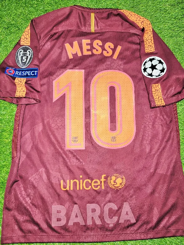 Messi Barcelona Third UEFA 2017 2018 Soccer Jersey Shirt L SKU# 847253-683