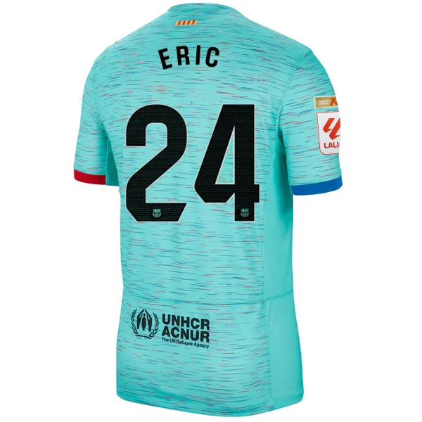 Nike Barcelona Eric Garcia Third Jersey w/ La Liga Champion Patches 23/24 (Light Aqua/Royal Blue)