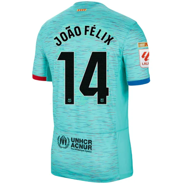 Nike Barcelona João Félix Third Jersey w/ La Liga Champion Patches 23/24 (Light Aqua/Royal Blue)