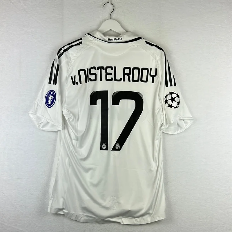 Real Madrid 2008/2009 Player Issue Home Shirt - V Nistelrooy 17 - Champions League