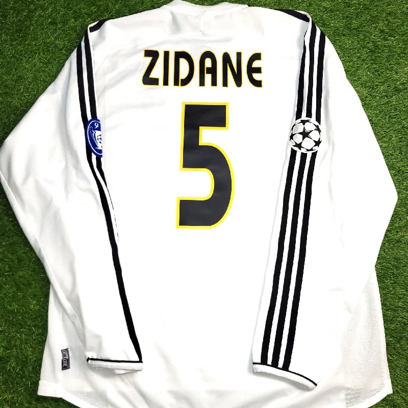 Zidane Real Madrid 2003 2004 UEFA Long Sleeve Soccer Jersey Shirt L SKU# 913869 ASR001