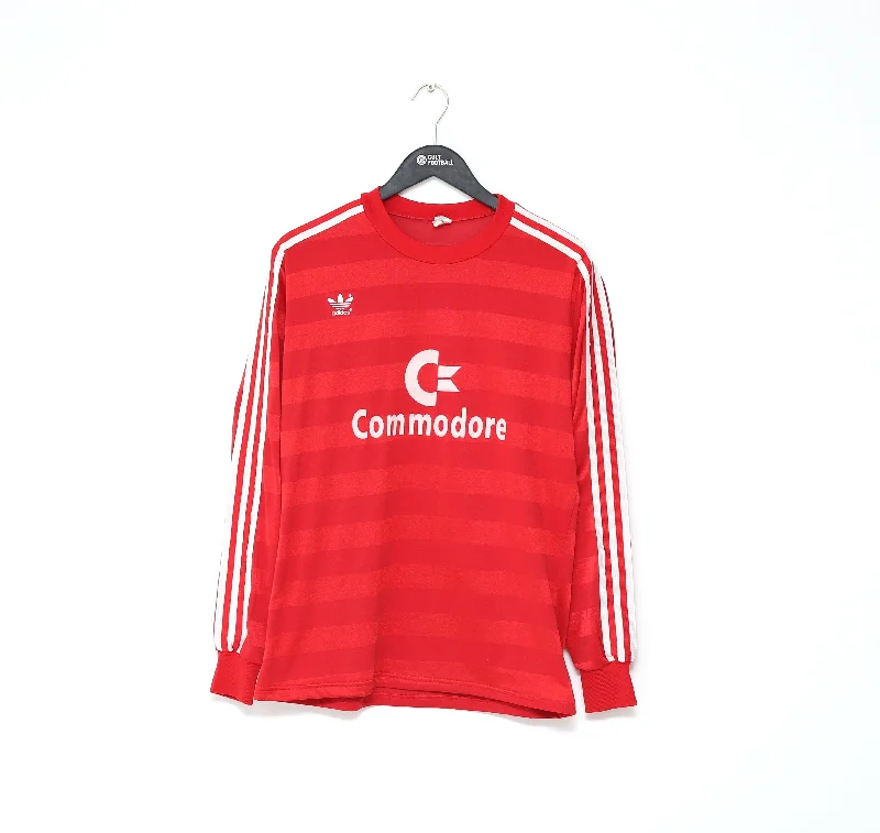 1984/89 BAYERN MUNICH Vintage adidas Home LS Football Shirt (M) COMMODORE