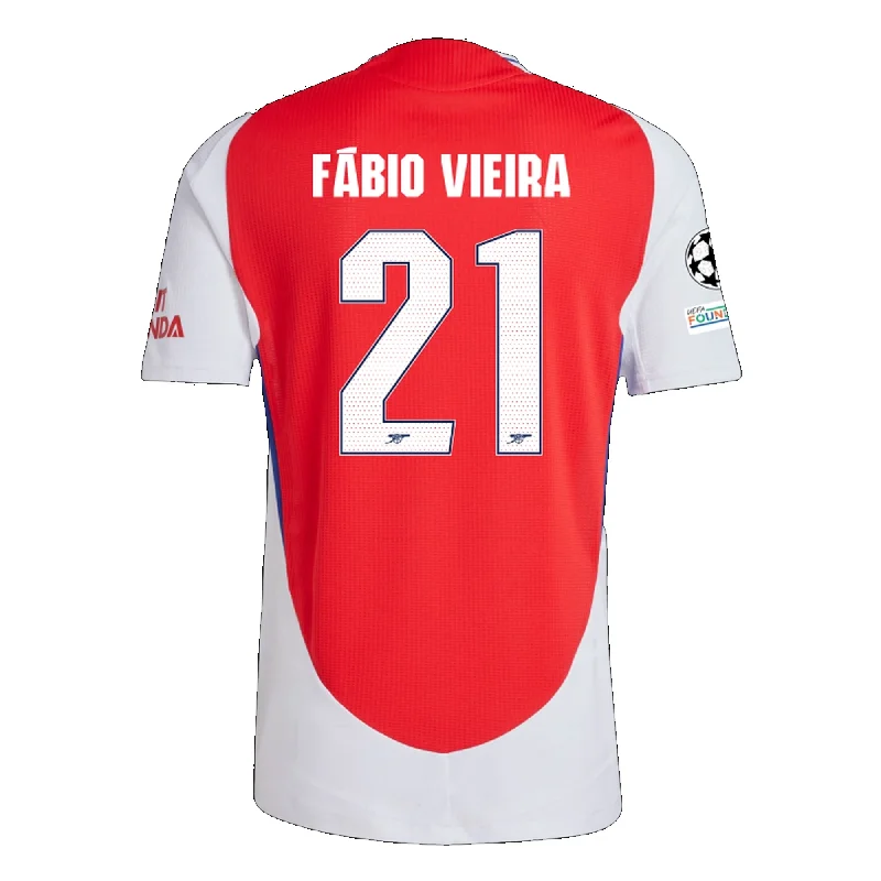 adidas Arsenal Authentic Fabio Viera Home Jersey w/ Champions League Patches 24/25 (Better Scarlet/White)