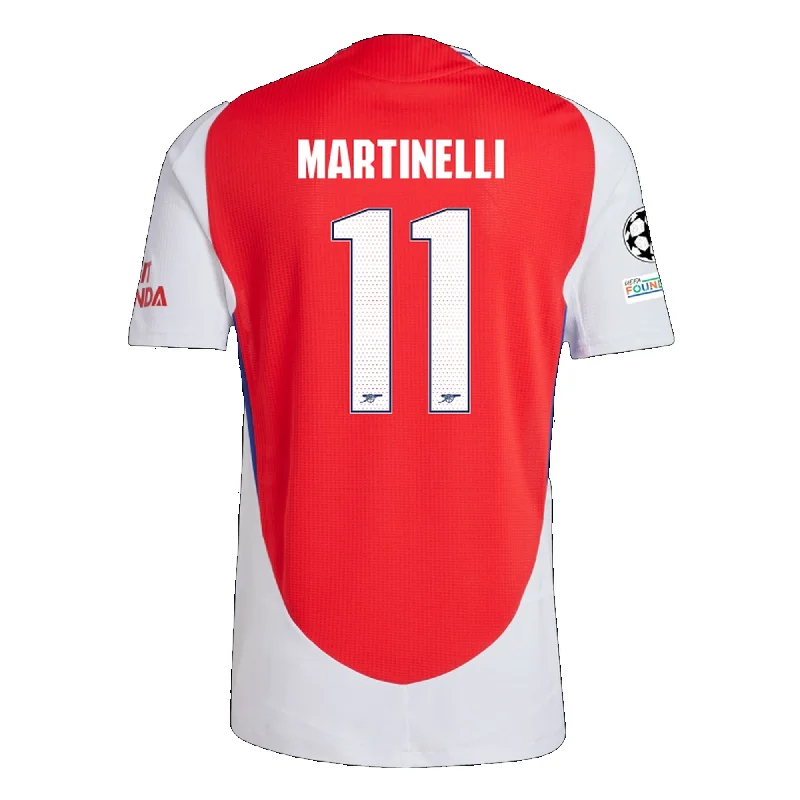 adidas Arsenal Authentic Gabriel Martinelli Home Jersey w/ Champions League Patches 24/25 (Better Scarlet/White)