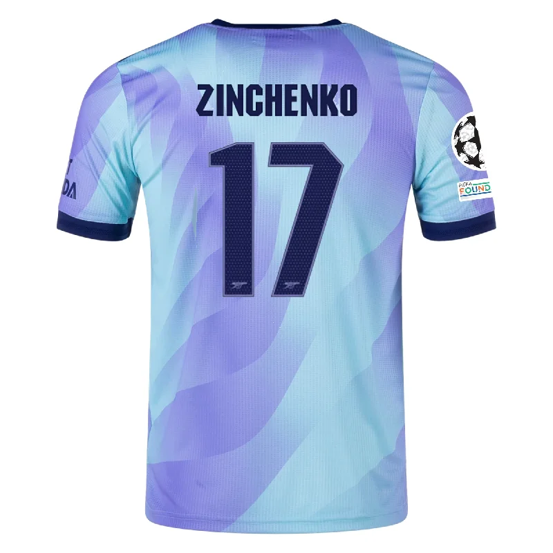 adidas Arsenal Authentic Oleksandr Zinchenko Third Jersey w/ Champions League Patches 24/25 (Clear Aqua/Light Flash Purple)