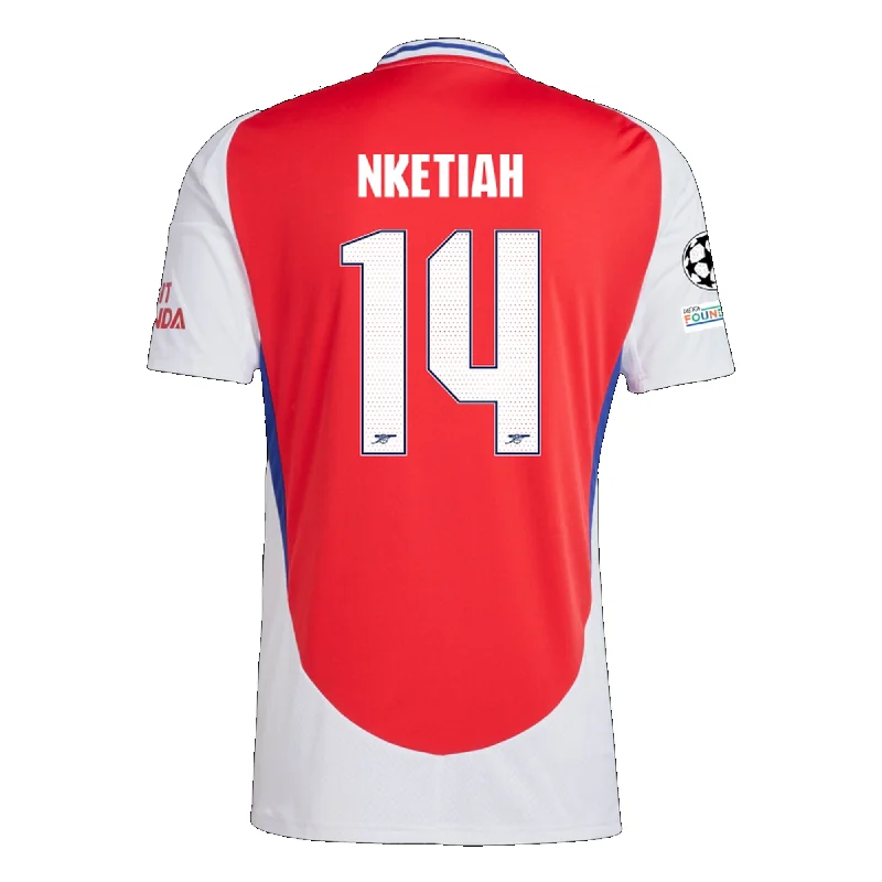 adidas Arsenal Eddie Nketiah Home Jersey w/ Champions League Patches 24/25 (Better Scarlet/White)