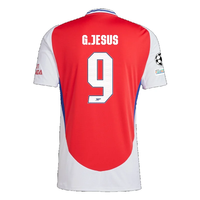 adidas Arsenal Gabriel Jesus Home Jersey w/ Champions League Patches 24/25 (Better Scarlet/White)