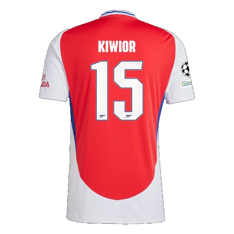 adidas Arsenal Jakub Kiwior Home Jersey w/ Champions League Patches 24/25 (Better Scarlet/White)