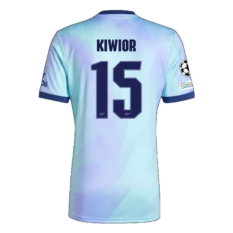 adidas Arsenal Jakub Kiwior Third Jersey w/ Champions League Patches 24/25 (Clear Aqua/Light Flash Purple)