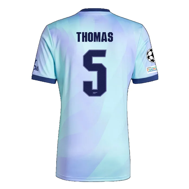 adidas Arsenal Thomas Partey Third Jersey w/ Champions League Patches 24/25 (Clear Aqua/Light Flash Purple)