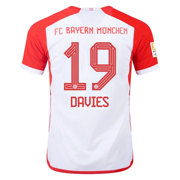 adidas Bayern Munich Alphonso Davies Home Jersey 23/24 w/ Bundesliga Champion Patch (White/Red)