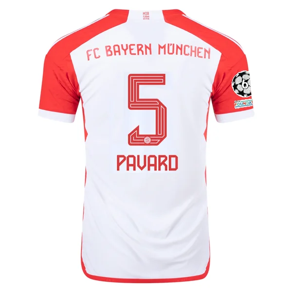 adidas Bayern Munich Authentic Benjamin Pavard Home Jersey w/ Champions League Patches 23/24 (White/Red)