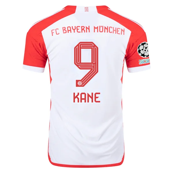 adidas Bayern Munich Authentic Harry Kane Home Jersey w/ Champions League Patches 23/24 (White/Red)