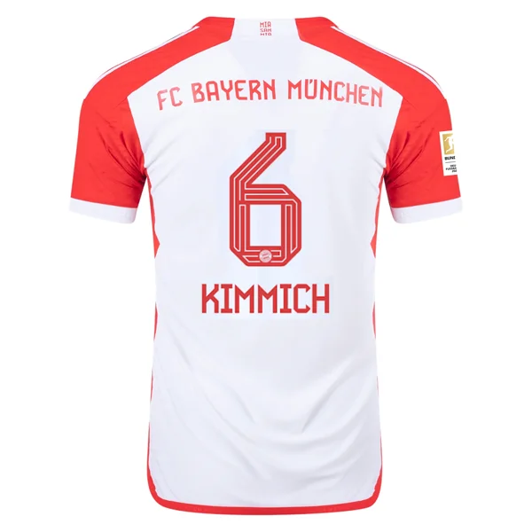 adidas Bayern Munich Authentic Joshua Kimmich Home Jersey w/ Bundesliga Champions Patch 23/24 (White/Red)