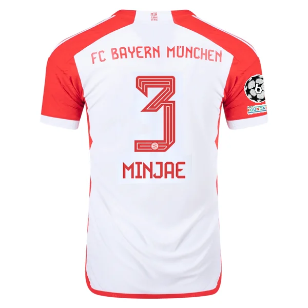 adidas Bayern Munich Authentic Kim Min-jae Home Jersey w/ Champions League Patches 23/24 (White/Red)