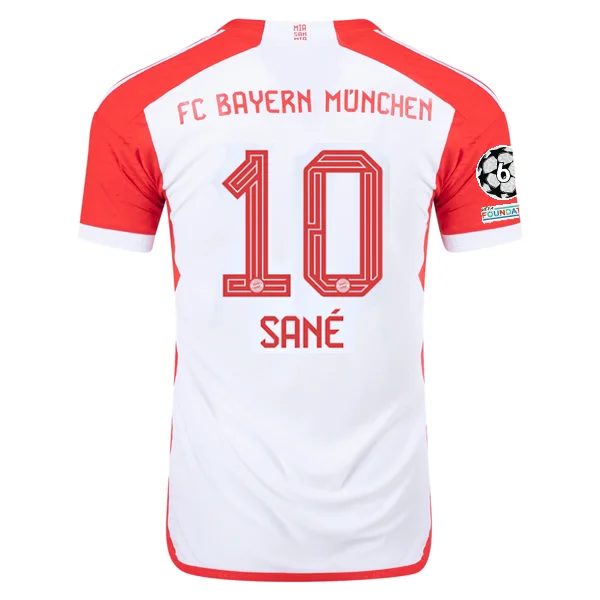 adidas Bayern Munich Authentic Leroy Sané Home Jersey w/ Champions League Patches 23/24 (White/Red)