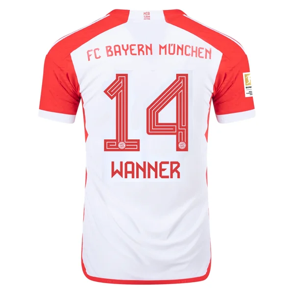 adidas Bayern Munich Authentic Paul Wanner Home Jersey w/ Bundesliga Champions Patch 23/24 (White/Red)