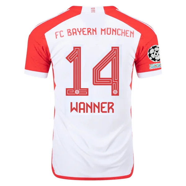 adidas Bayern Munich Authentic Paul Wanner Home Jersey w/ Champions League Patches 23/24 (White/Red)