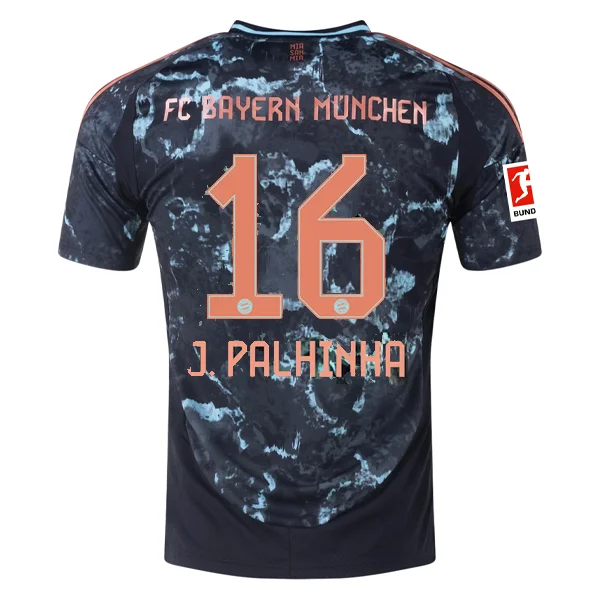 adidas Bayern Munich João Palhinha Away Jersey w/ Bundesliga Patch 24/25 (Black/Copper/Blue)