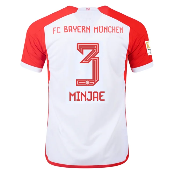 adidas Bayern Munich Kim Min-jae Home Jersey 23/24 w/ Bundesliga Champion Patch (White/Red)