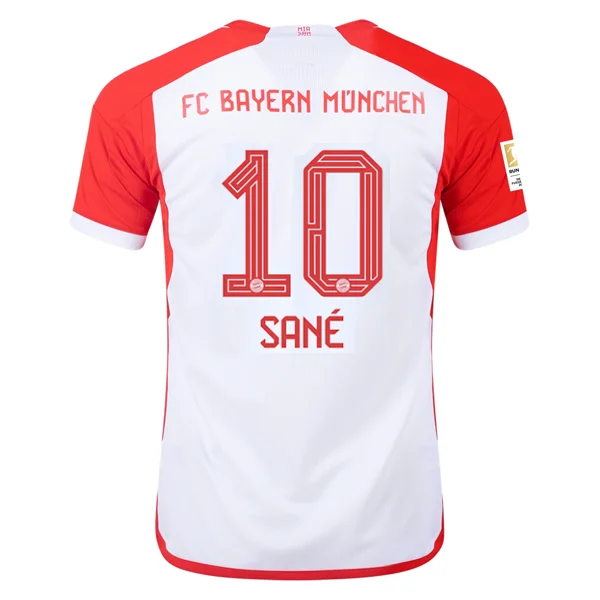 adidas Bayern Munich Leroy Sané Home Jersey 23/24 w/ Bundesliga Champion Patch (White/Red)