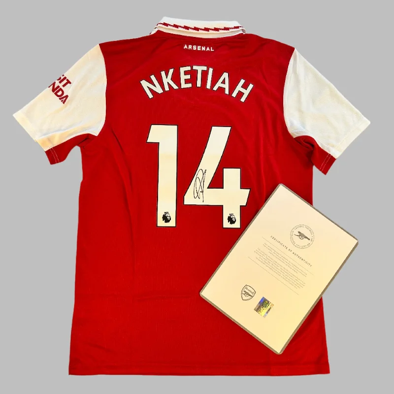 Arsenal 2022/2023 Signed Home Shirt - Nketiah 14 - Arsenal COA