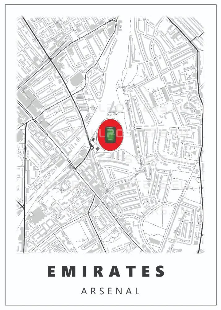 Arsenal FC Stadium Map | Poster