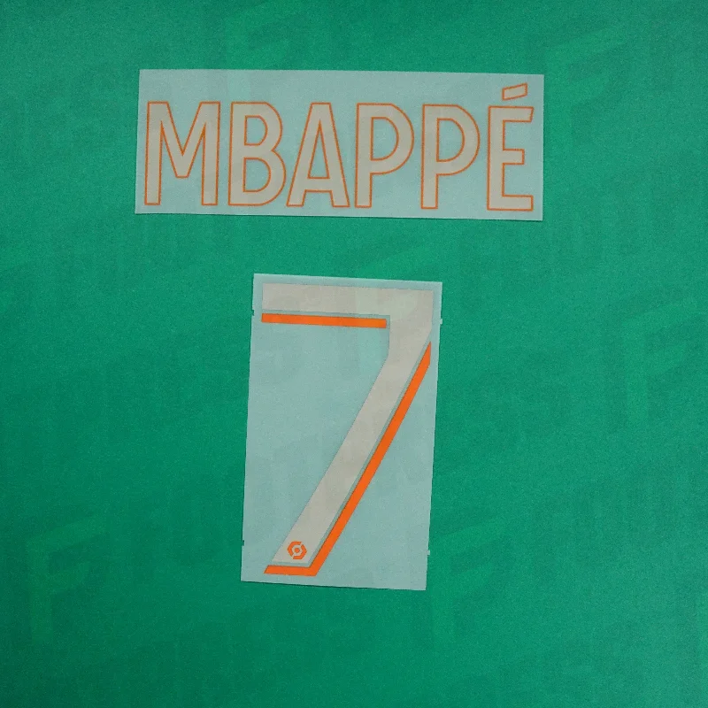 Flocage Officiel - Paris Saint-Germain ENFANT, Mbappé, 2023/2024, Third Junior, Argenté/Orange