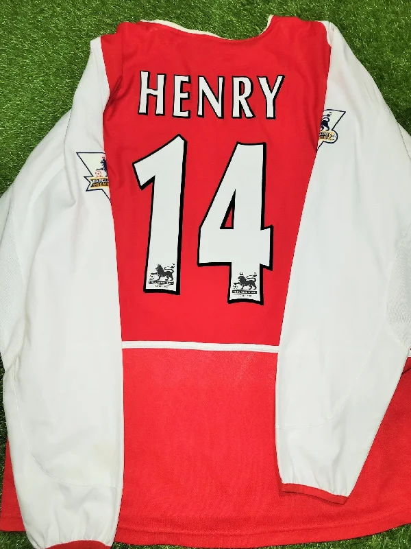 Henry Arsenal Nike Home 2002 2003 2004 Long Sleeve Soccer Jersey Shirt L