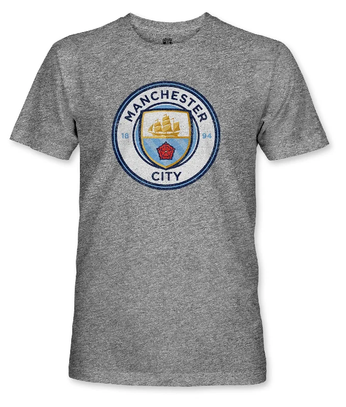 Manchester City FC Color Badge Vintage Triblend T-Shirt - Grey