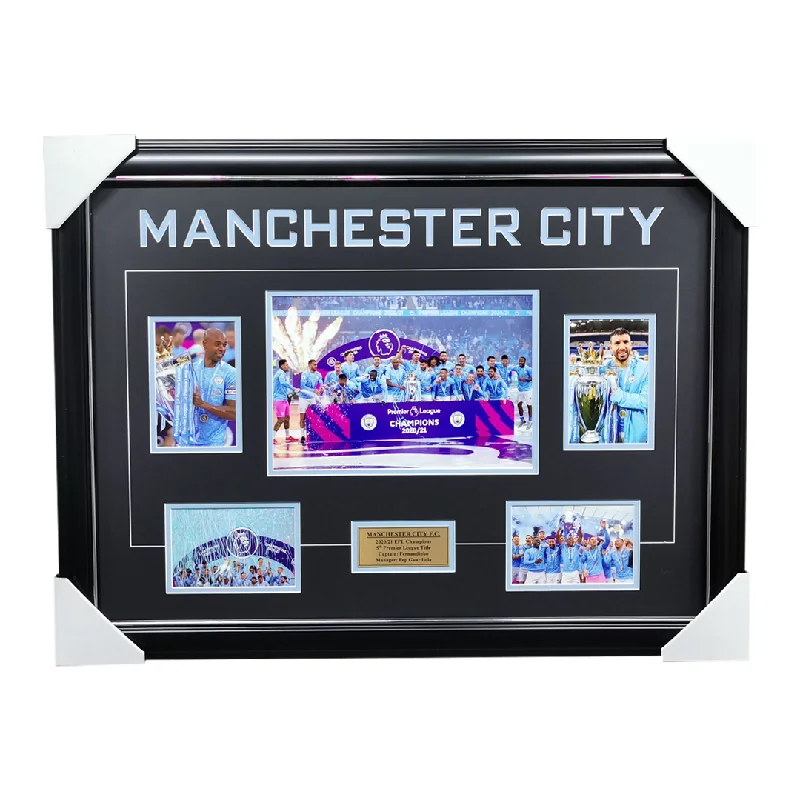 Manchester City 2021 EPL Champions Photo Collage Framed - 4814