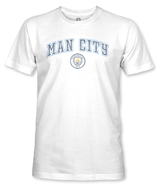 Manchester City FC Athletic Wordmark Cotton T-shirt - White