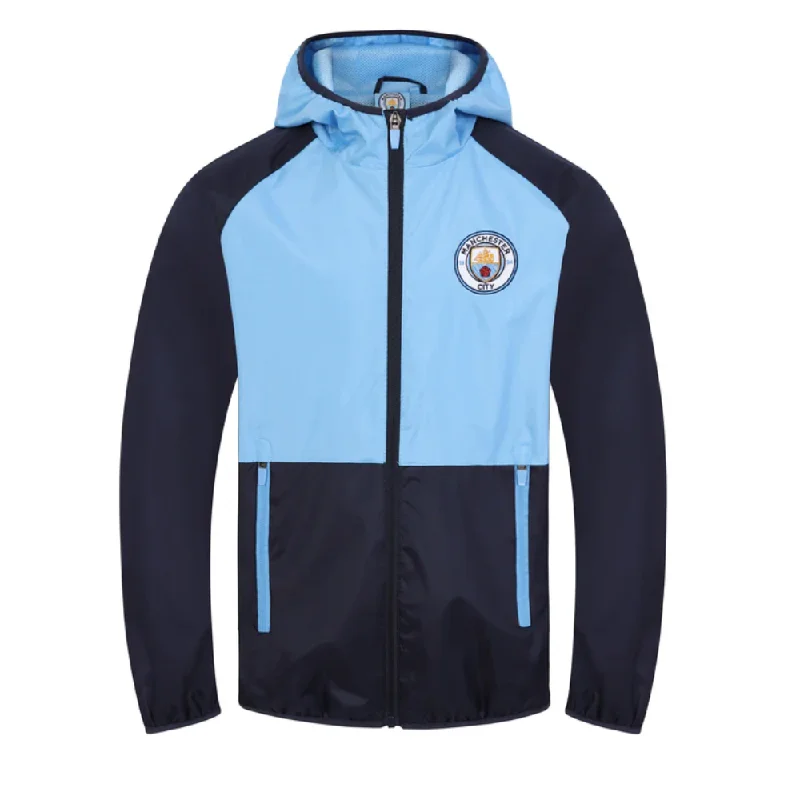 Manchester City FC Boys Shower Jacket Sky