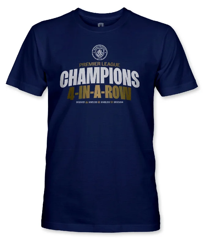 Manchester City FC Champions Lockup Cotton T-shirt - Navy