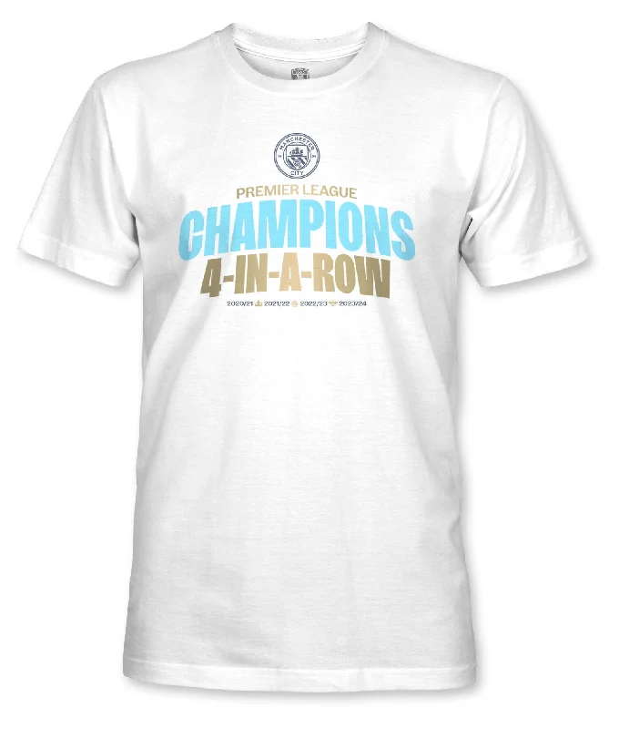 Manchester City FC Champions Lockup Cotton T-shirt - White