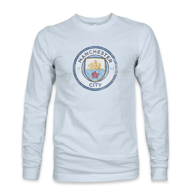 Manchester City FC Color Badge Cotton Long Sleeve T-Shirt - Sky Blue