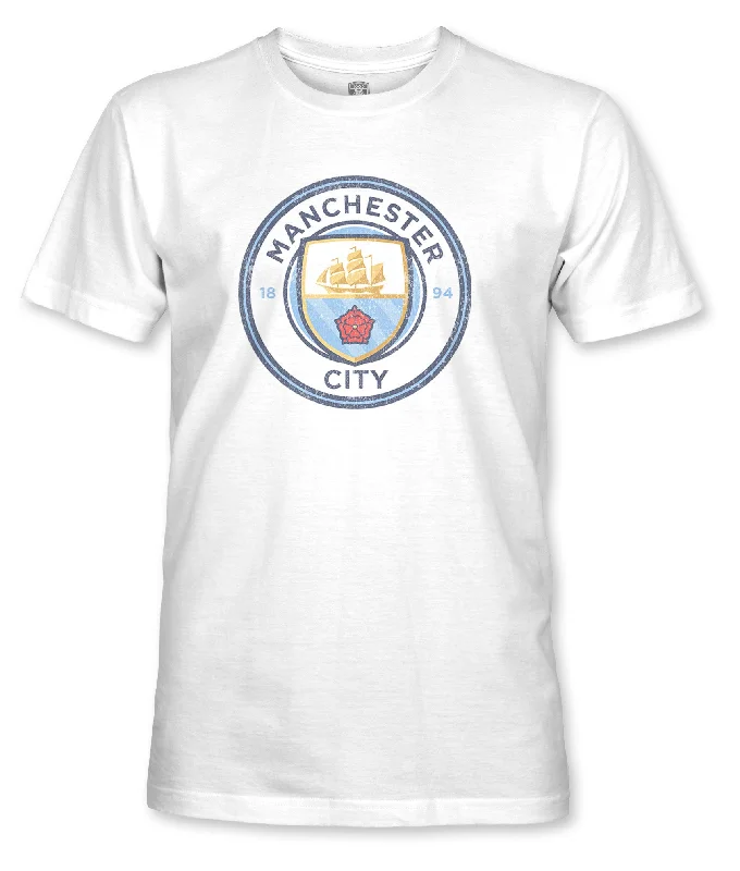 Manchester City FC Color Badge Cotton T-Shirt - White