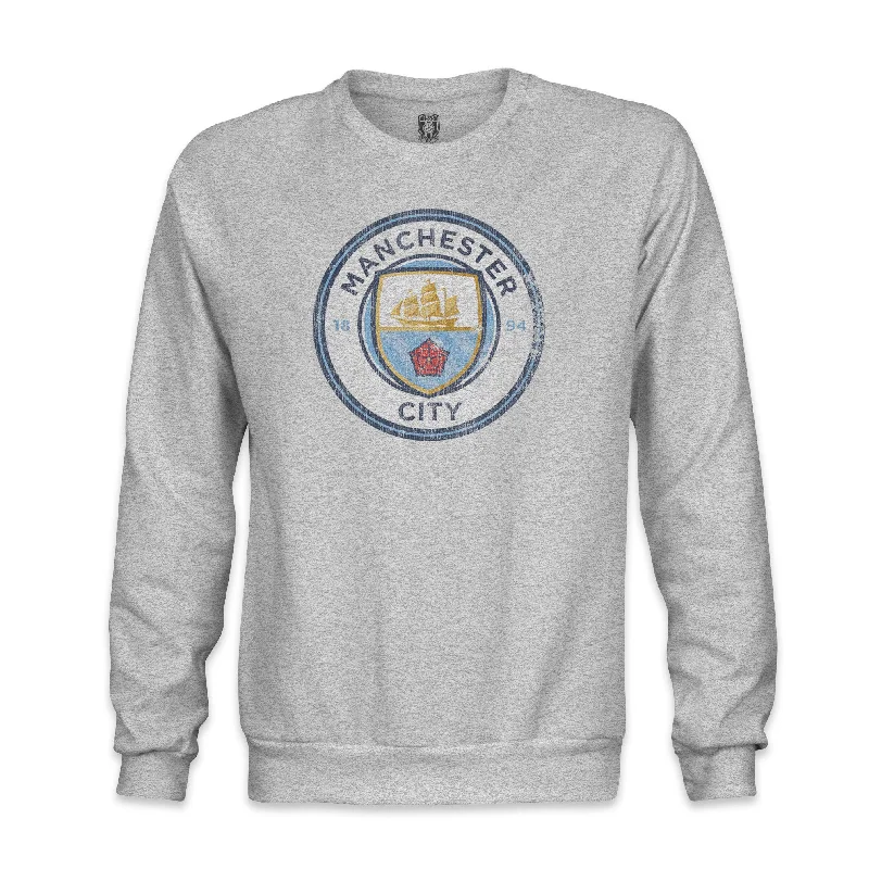 Manchester City FC Color Badge Crewneck Sweatshirt - Grey